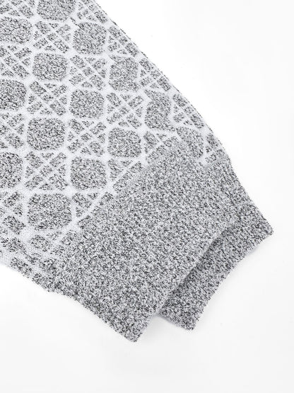 Dior Macrocannage Bomber Jacket "White and Gray Cotton-Blend Bouclé Knit"