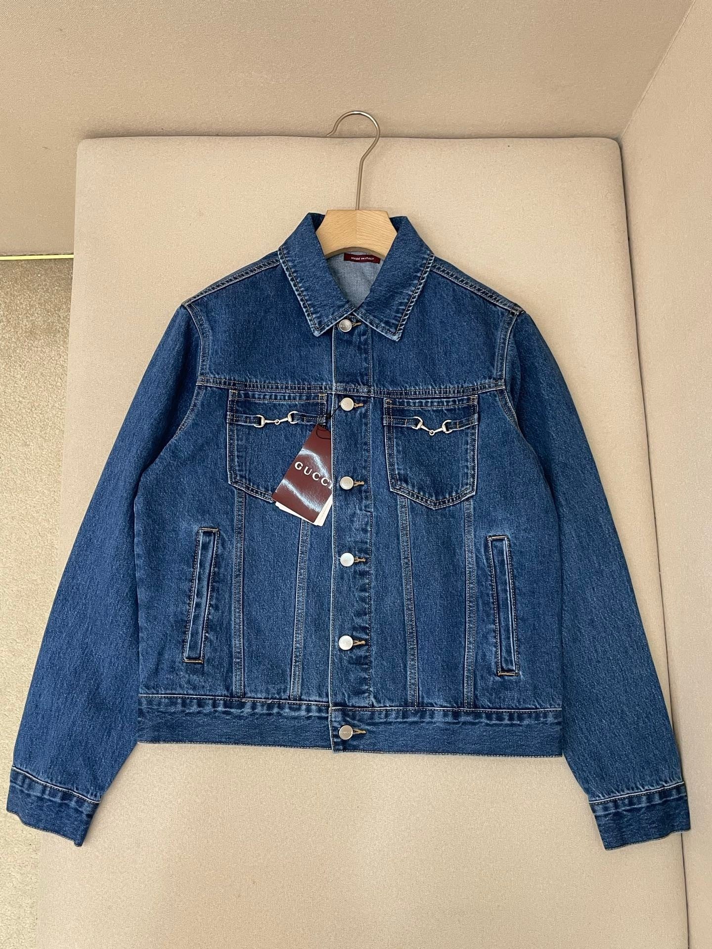 Gucci Cotton Denim Jacket with Horsebit