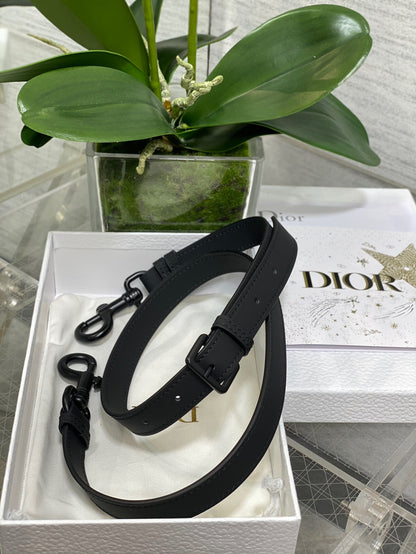 Dior Mini Saddle Bag with Strap "Black Ultramatte Calfskin"