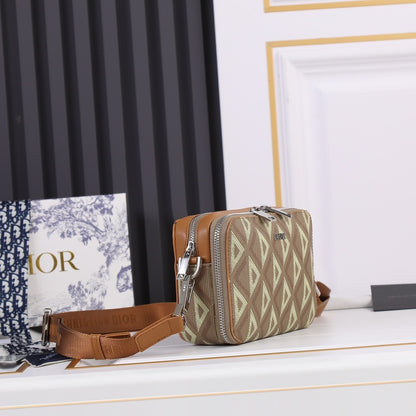 Dior CD Diamond Zipped Pouch with Strap