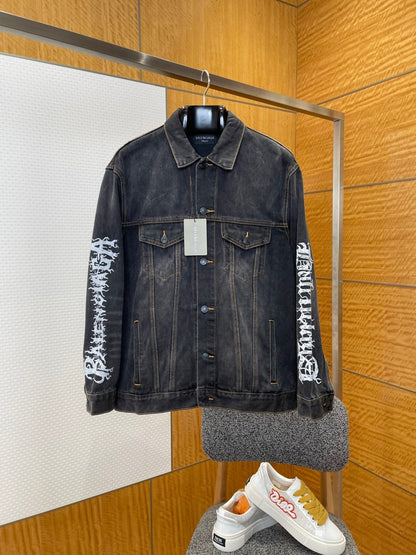 Balenciaga Metal Logo Denim Jacket