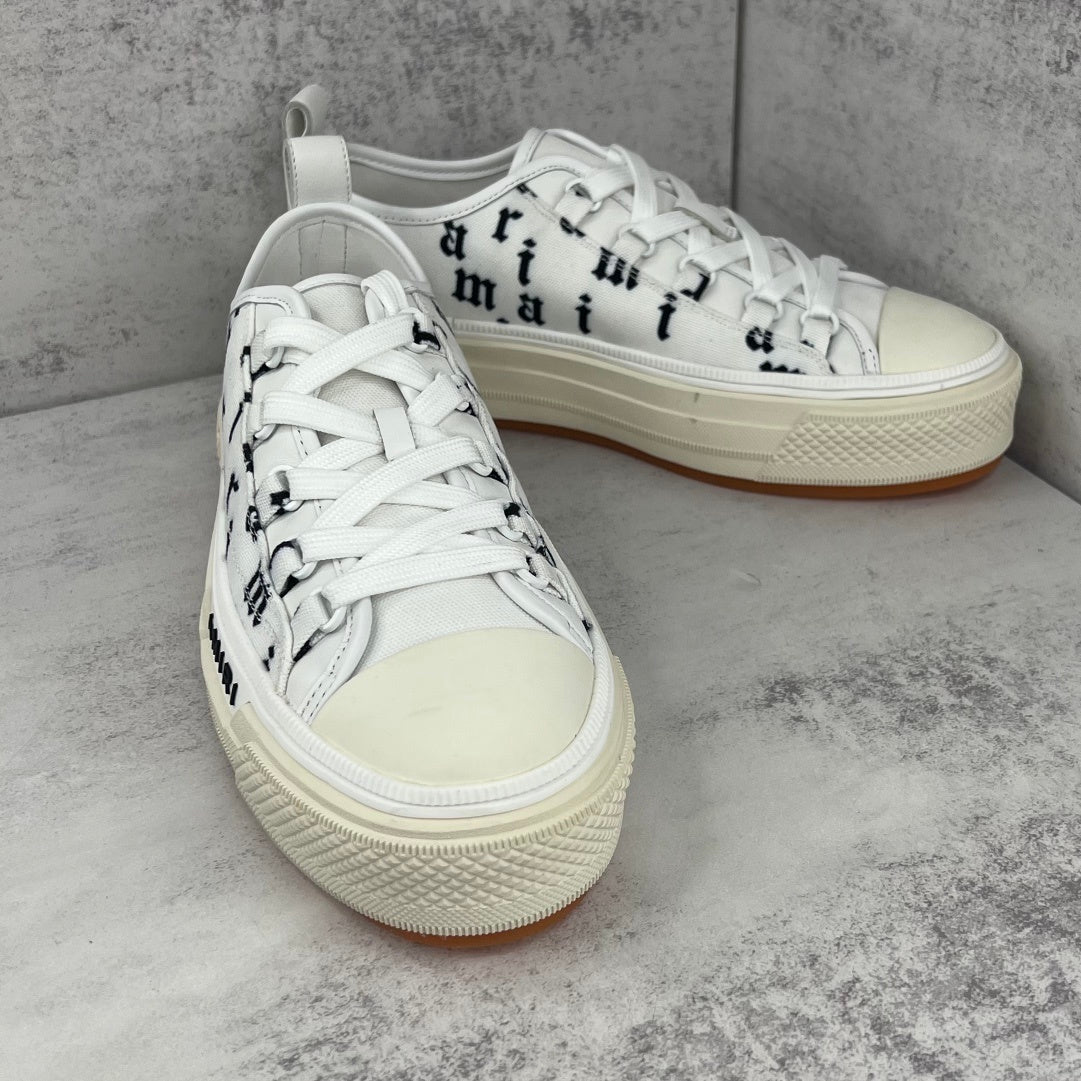 Amiri Court Low "White-Black Old English"