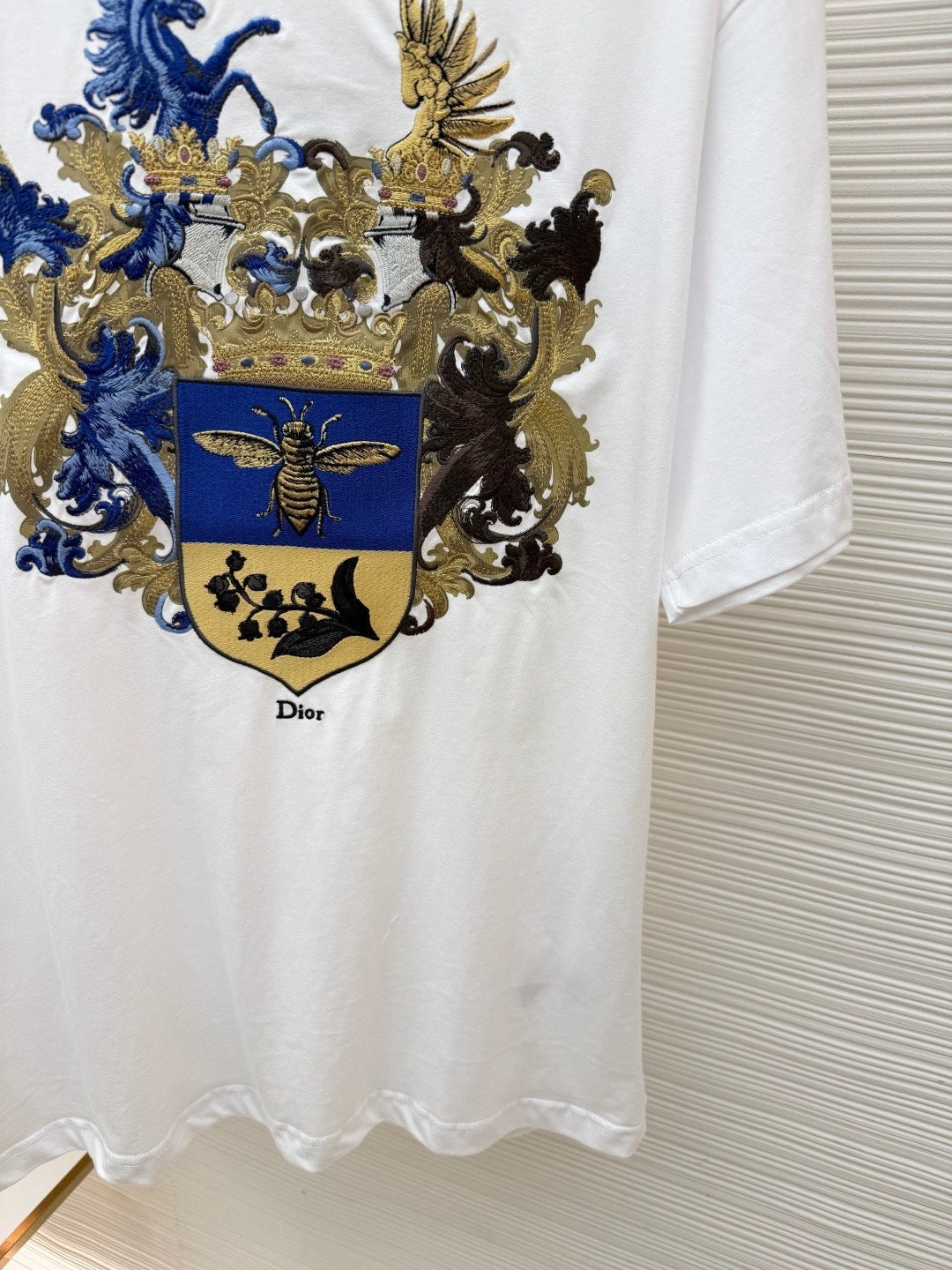 Dior Blason Printed T-shirt "White Cotton Knit Fabric"