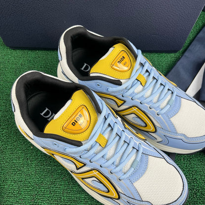 Dior B30 Countdown Sneaker "White Technical Mesh with Light Blue and Gold-Tone Technical Fabric"
