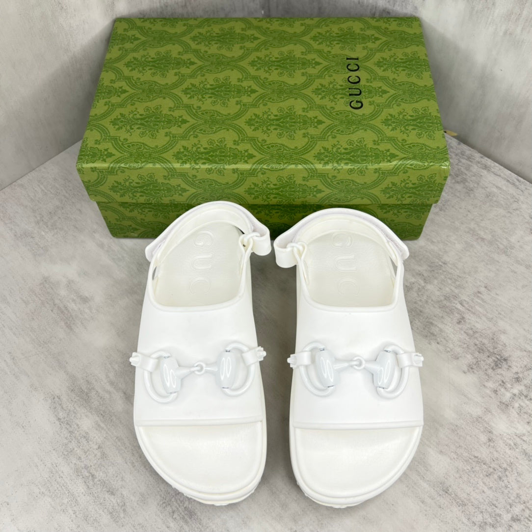 Gucci Horsebit Sandals "White"