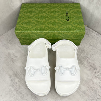 Gucci Horsebit Sandals "White"