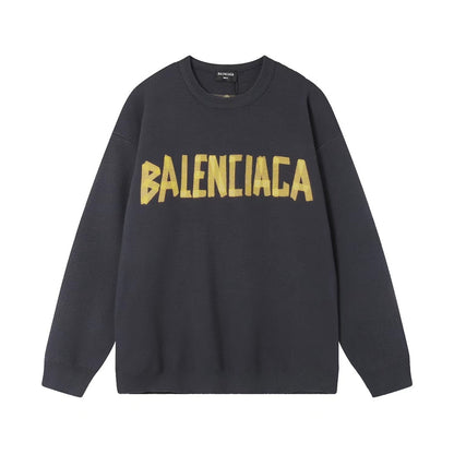 Balenciaga Double Front Sweater "Grey-Yellow"