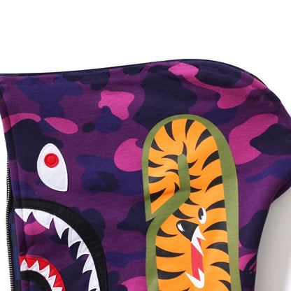BAPE Colour Camo Separate Shark Full Zip Hoodie "Navy/Purple"