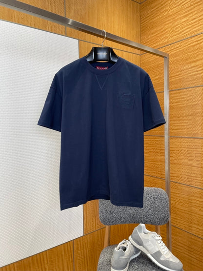 Gucci Cotton Jersey T-Shirt with Embroidery "Navy Blue"