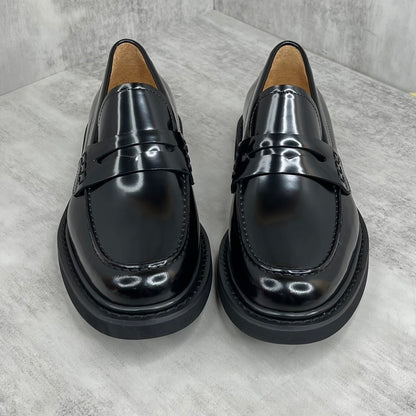 Dior Leather Loafers Strap "Black"