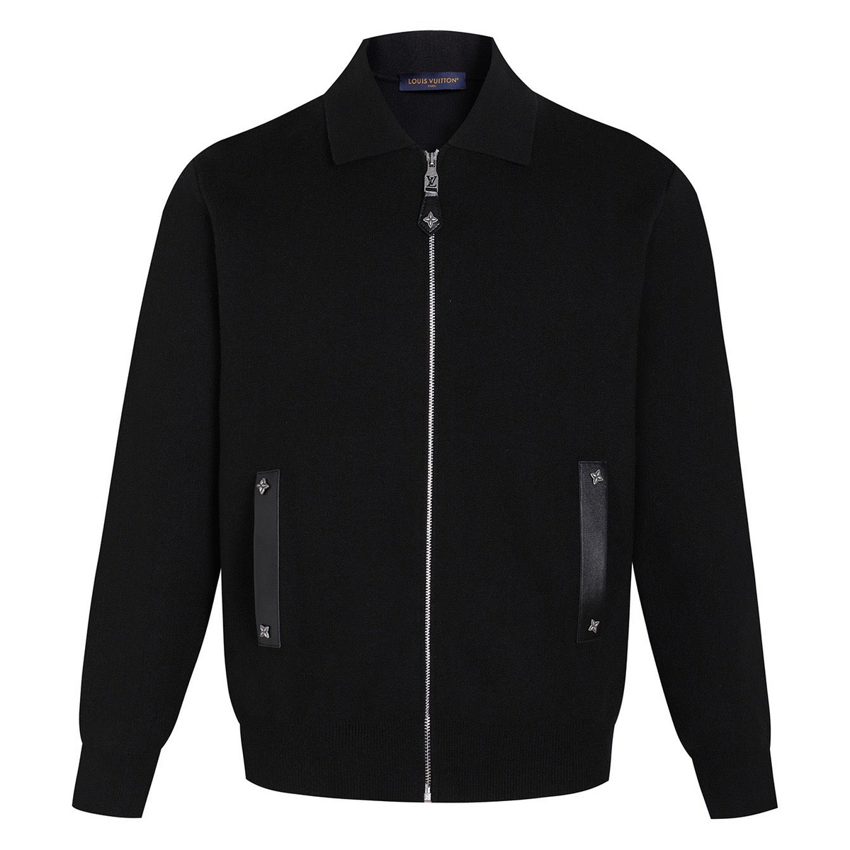 Louis Vuitton Knit Blouson with Leather Details "Black"