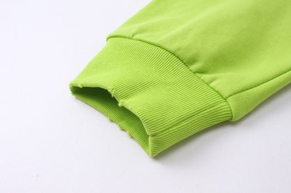 Balenciaga Distressed Caps Boxy Hoodie "Lime-White"