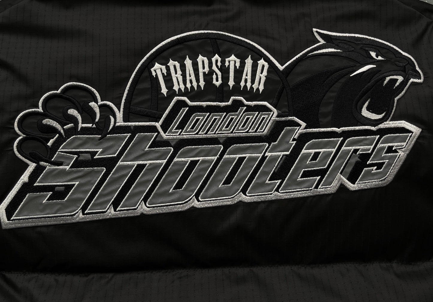 Trapstar Shooters Down Jacket "Black-Reflective Logo"