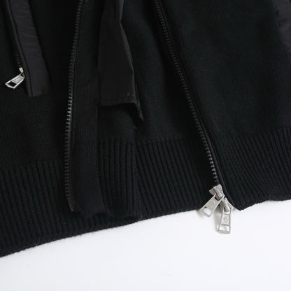 Moncler Padded Wool Zip-Up Cardigan "Black"