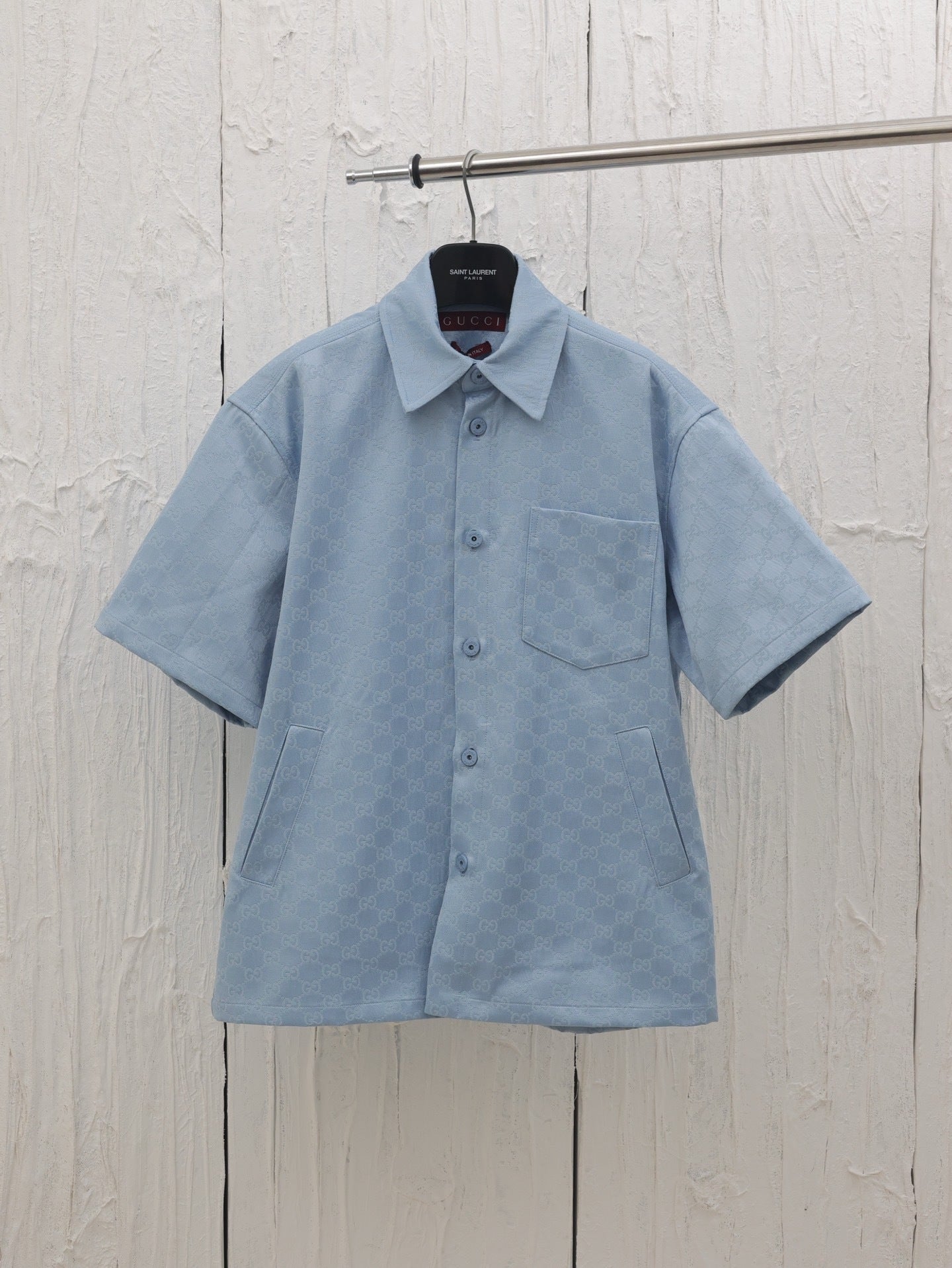 Gucci GG Cotton Oversized Shirt "Blue"