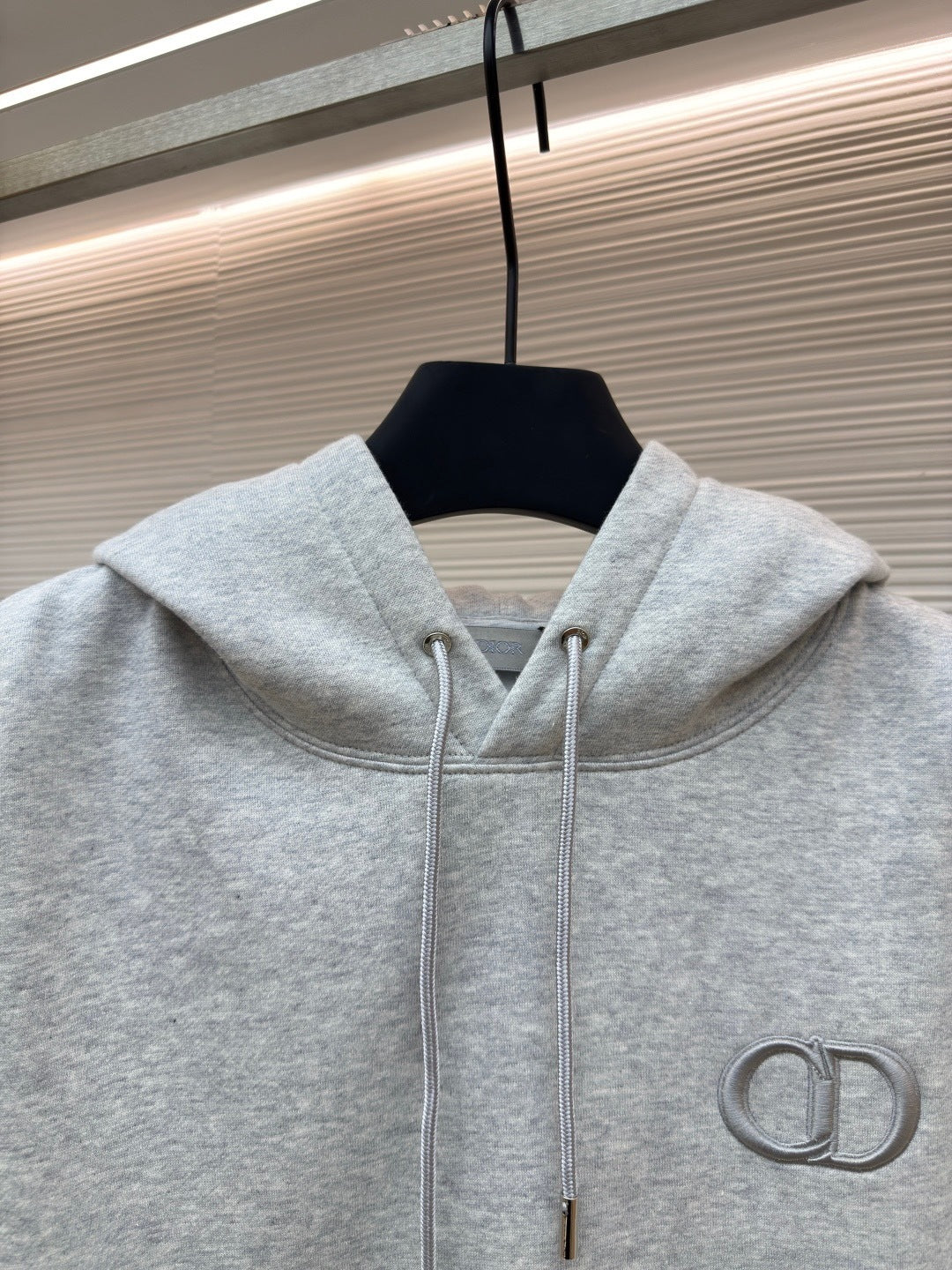 Dior CD Icon Hooded Sweatshirt "Gray Cotton Fleece"