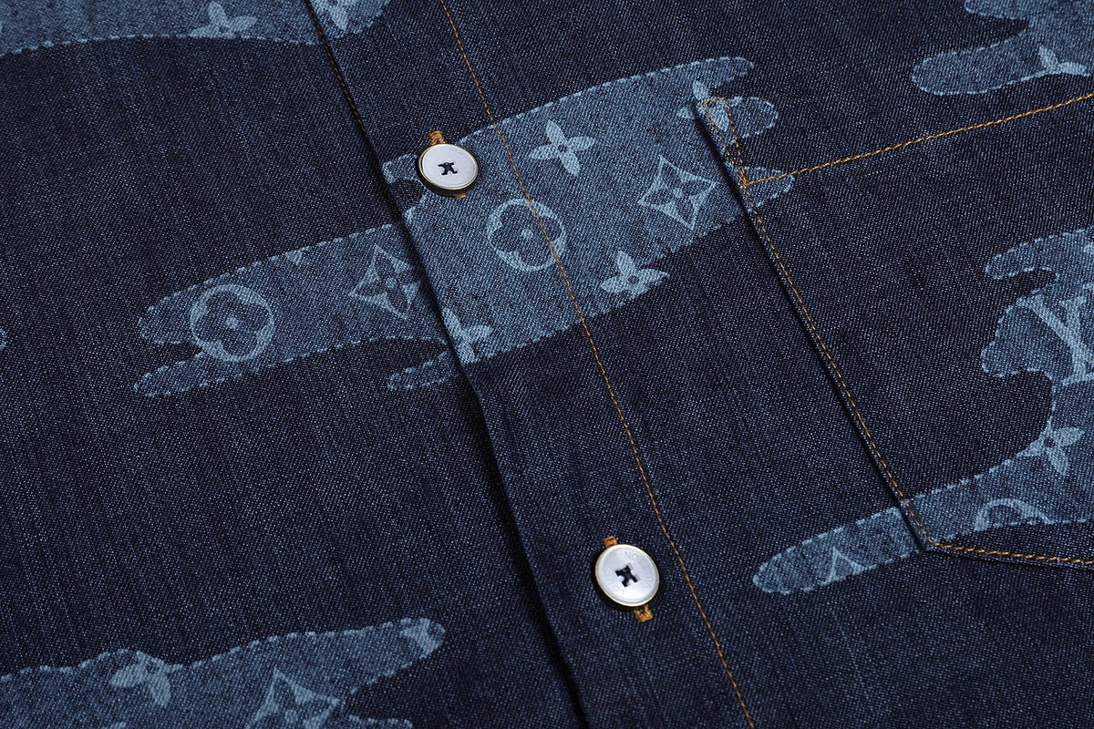 Louis Vuitton Monogram Short-Sleeved Chambray Shirt