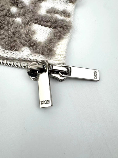 Dior Oblique Cardigan "White Wool Blend Fabric with Oblique pattern"
