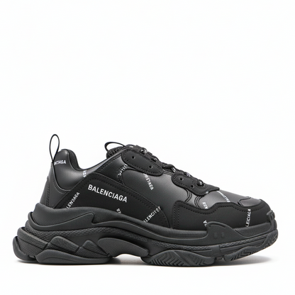 Balenciaga Triple S "Black-White All Over Logo"