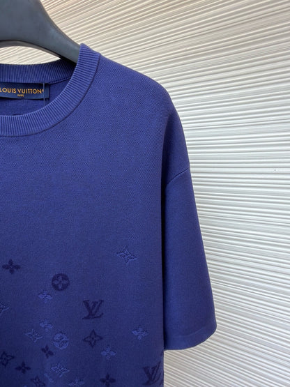 Louis Vuitton Gradient Signature Flock Print T-Shirt "Blue"