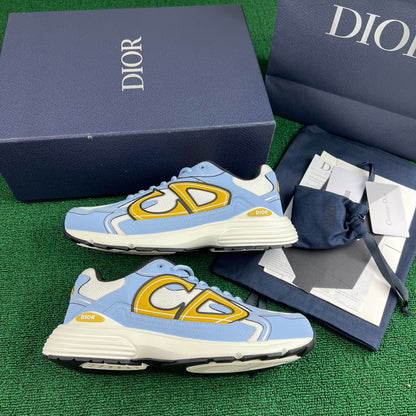 Dior B30 Countdown Sneaker "White Technical Mesh with Light Blue and Gold-Tone Technical Fabric"