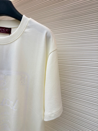 Gucci Soft Cotton Jersey T-Shirt with Print "Ivory"