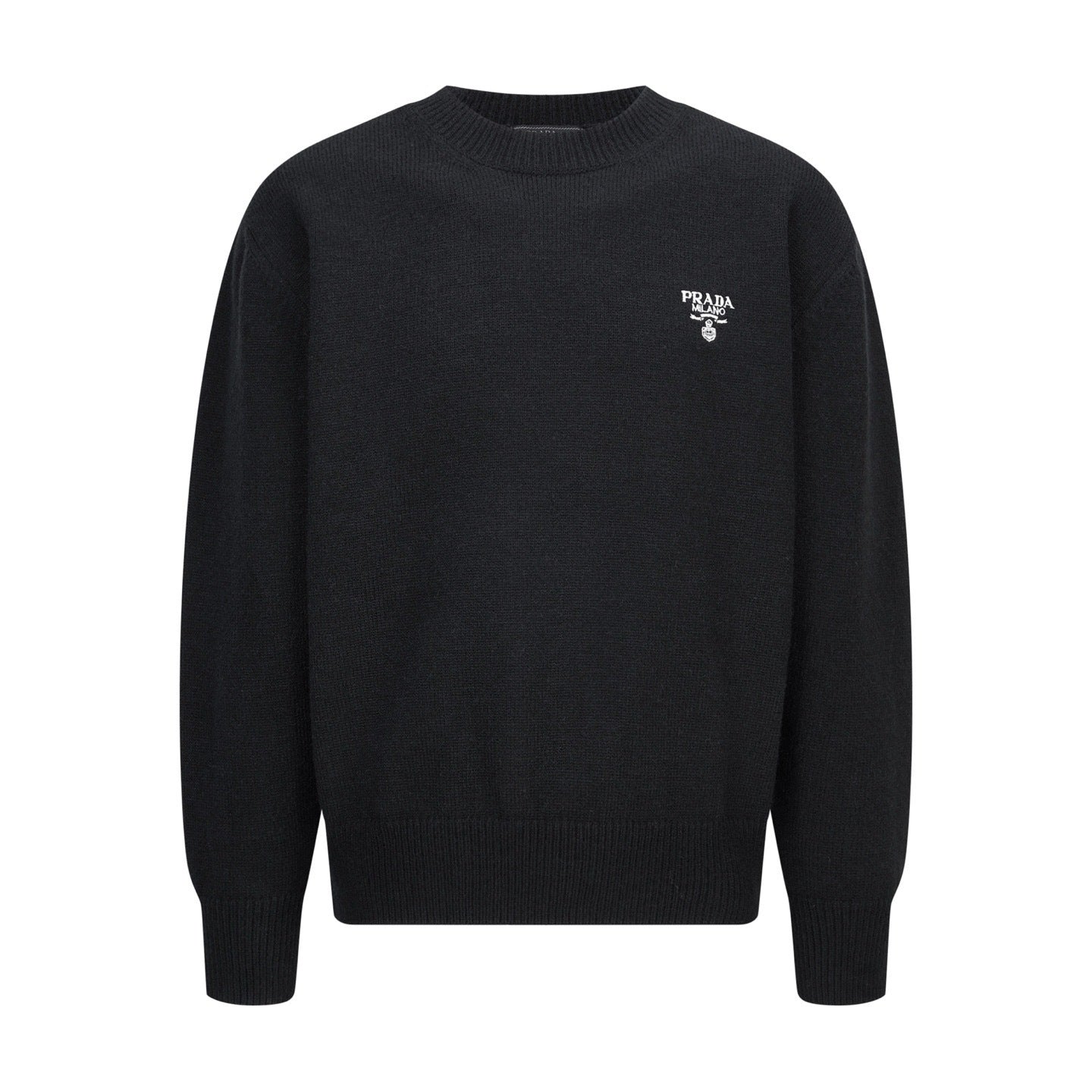 Prada Embroidered Logo Sweater "Black"