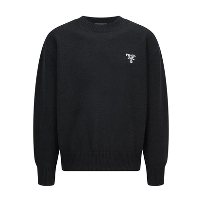 Prada Embroidered Logo Sweater "Black"