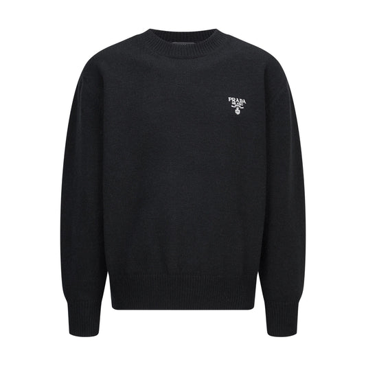 Prada Embroidered Logo Sweater "Black"