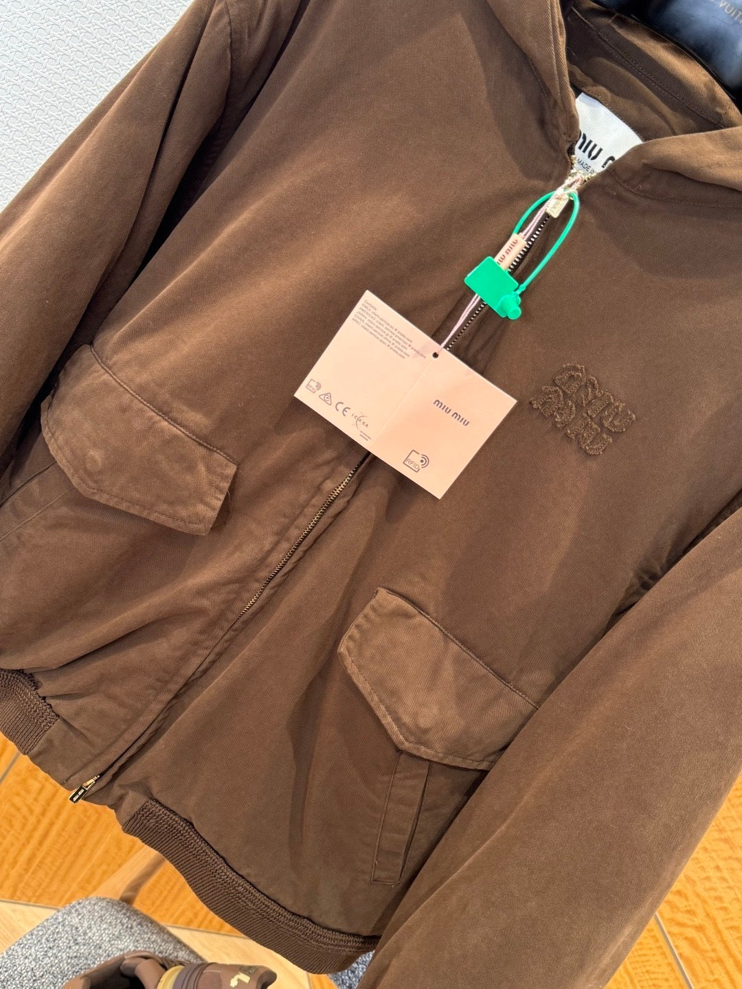 Miu Miu Denim Bomber Jacket "Brown"
