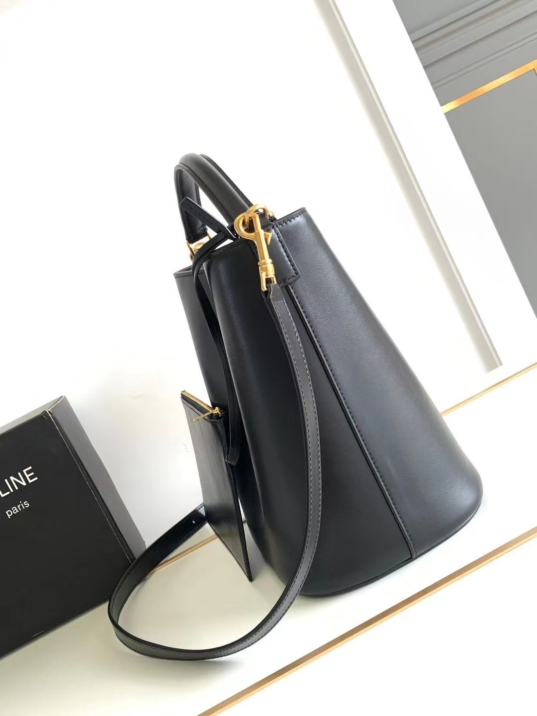 Celine Medium Bucket Louise in Smooth Calfskin