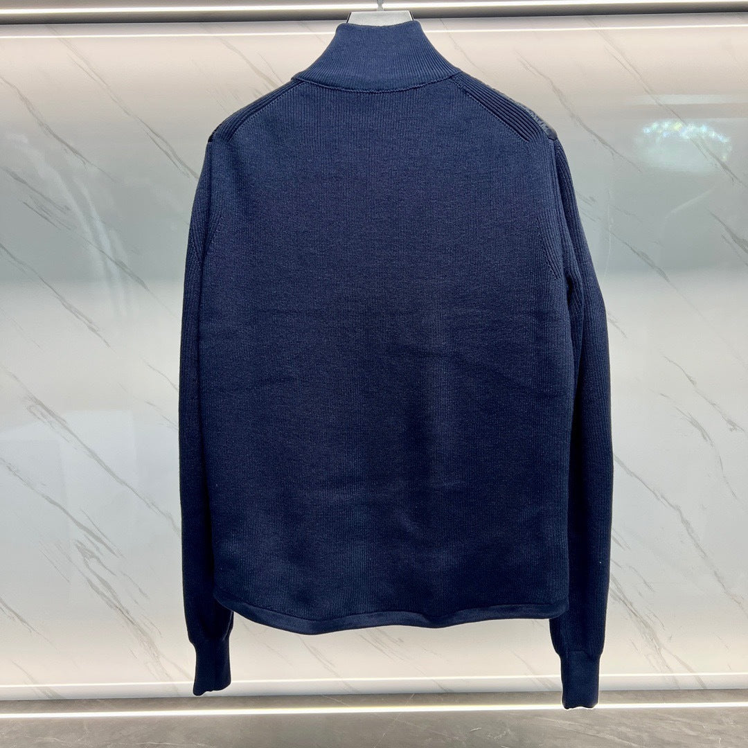 Dior Oblique Jacket Virgin Wool Knit "Navy Blue"