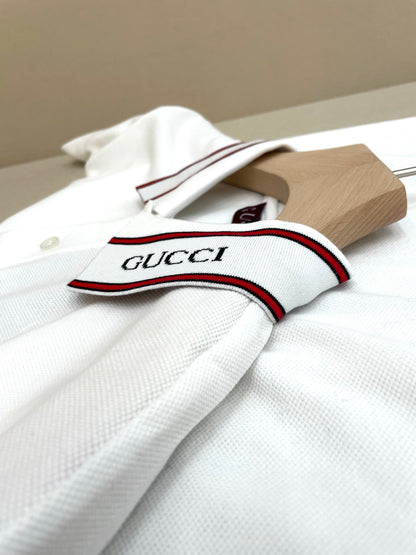 Gucci Cotton Piquet Polo Shirt "White"