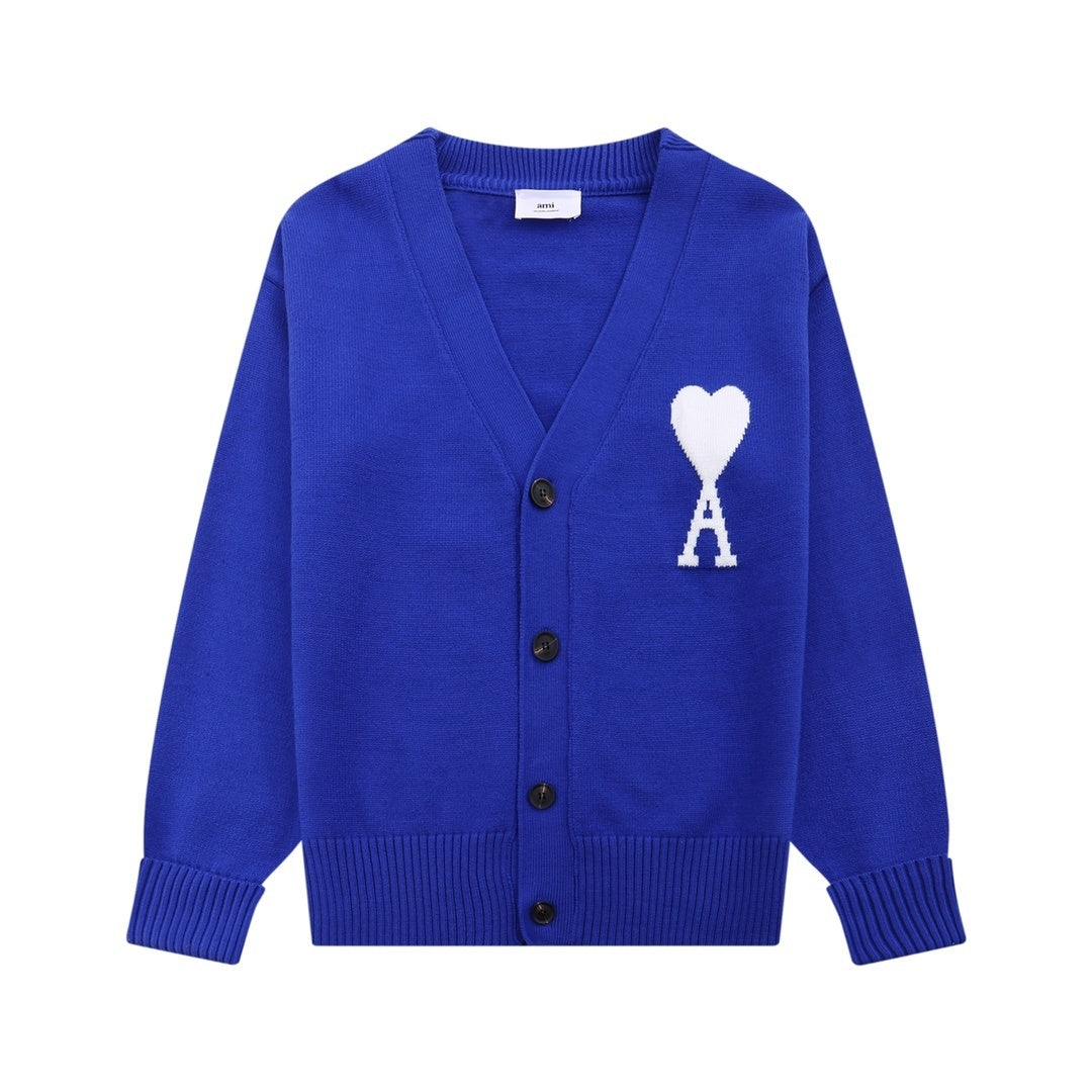 AMI Paris Ami De Coeur Cardigan "Blue"