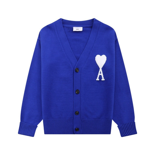 AMI Paris Ami De Coeur Cardigan "Blue"