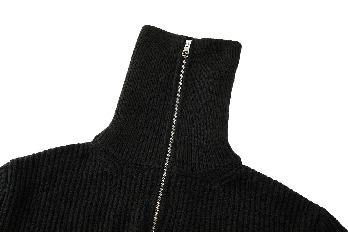 Moncler Logo Rib Wool Turtleneck "Black"
