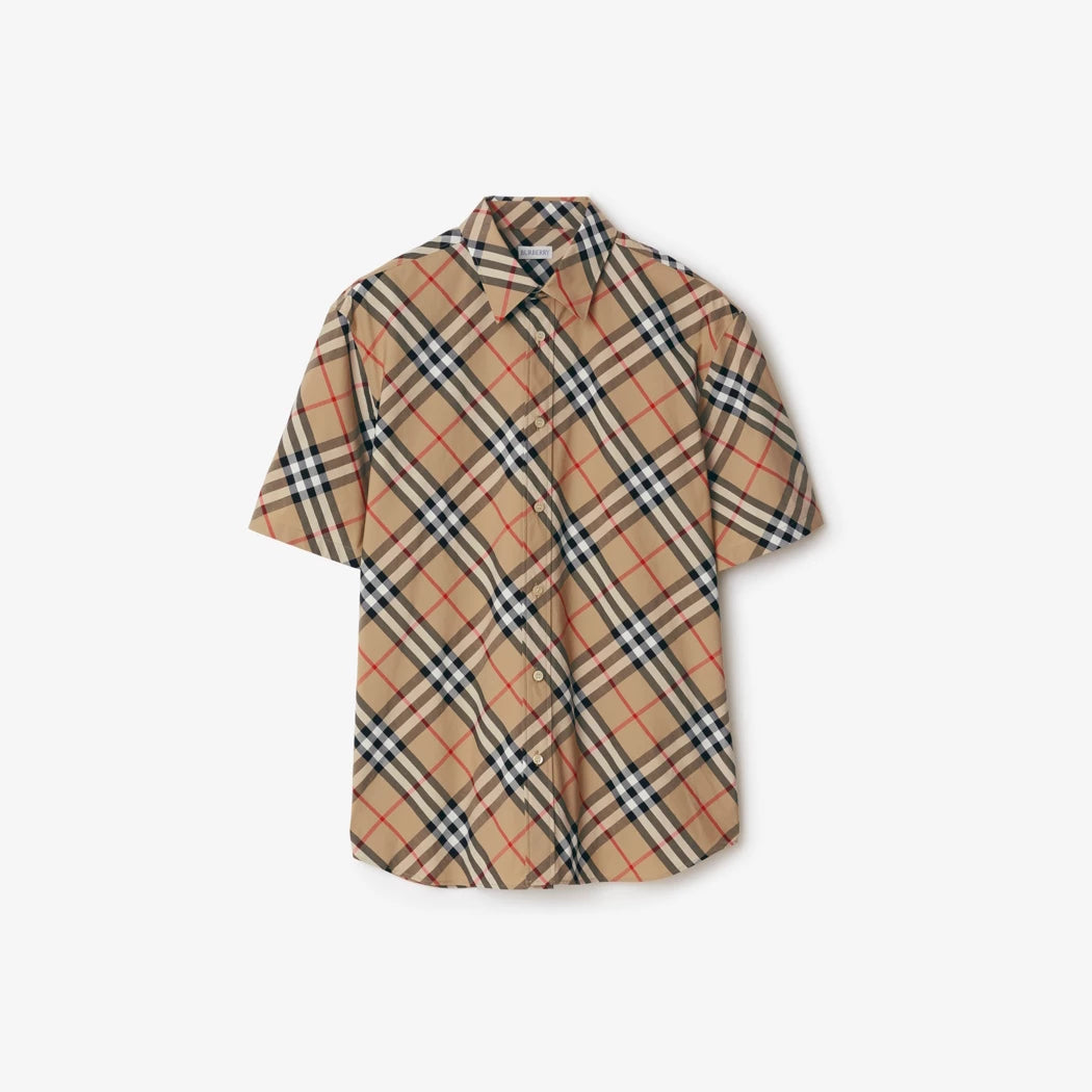 Burberry Check Cotton Shirt "Sand"