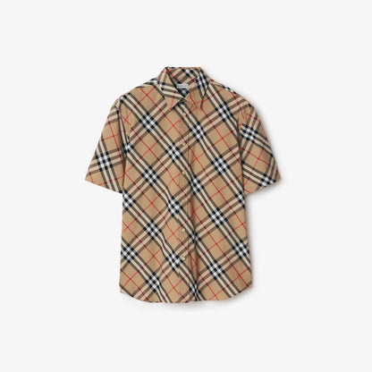 Burberry Check Cotton Shirt "Sand"