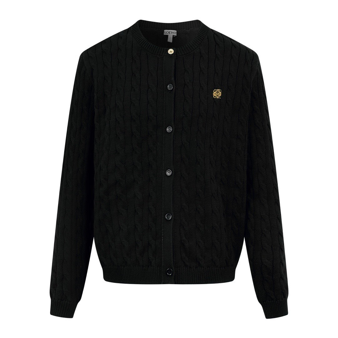Loewe Anagram Knitted Cardigan "Black"