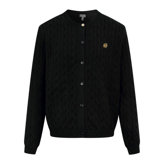 Loewe Anagram Knitted Cardigan "Black"