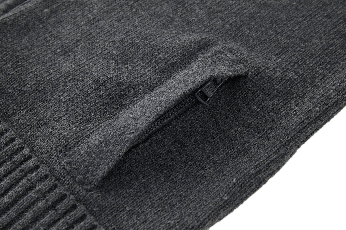 Moncler Cashmere & Wool Zip-Up Cardigan "Grey"