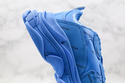 Balenciaga Triple S "Blue-All Over Logo"