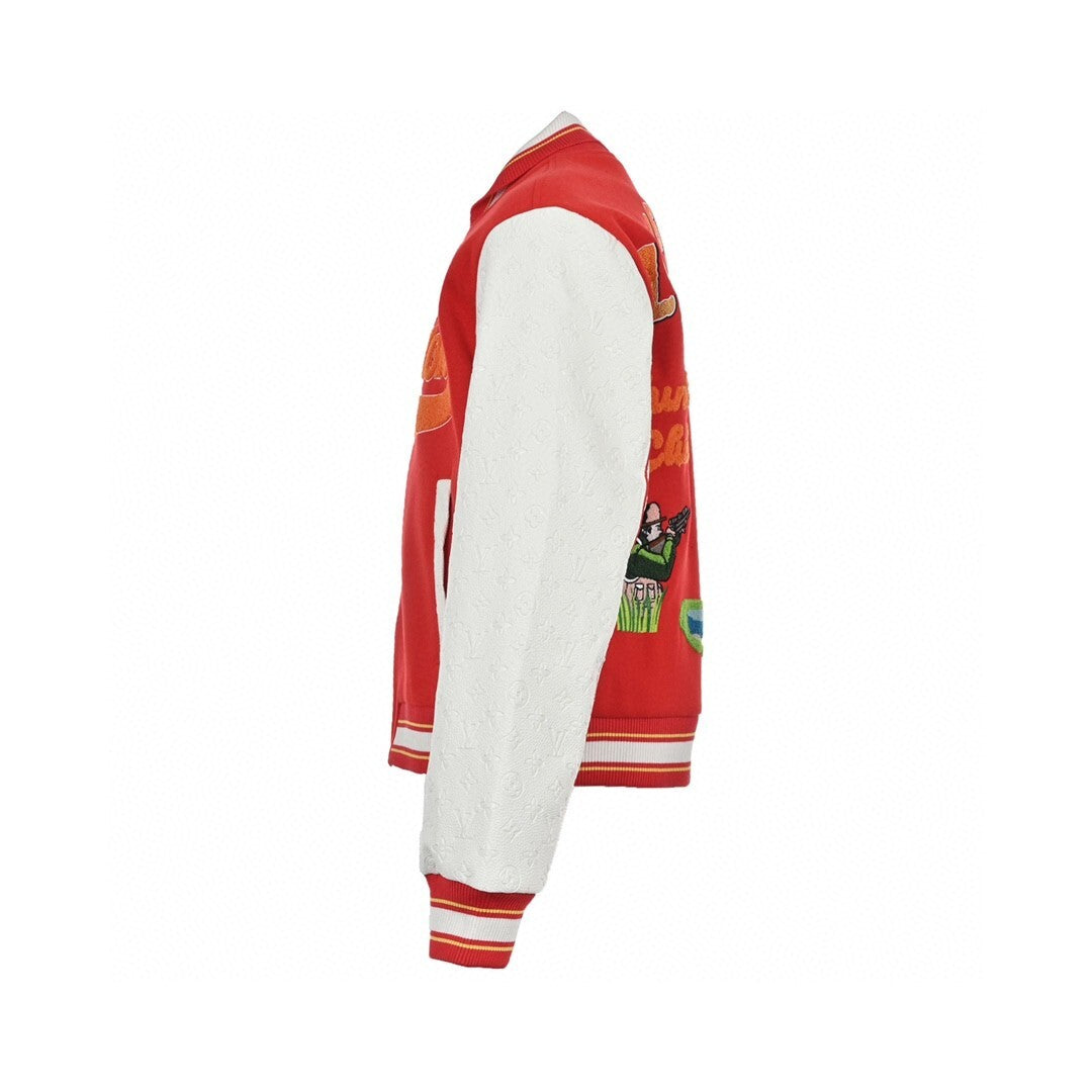 Louis Vuitton Hunting Club Varsity Bomber Jacket "Red-White"