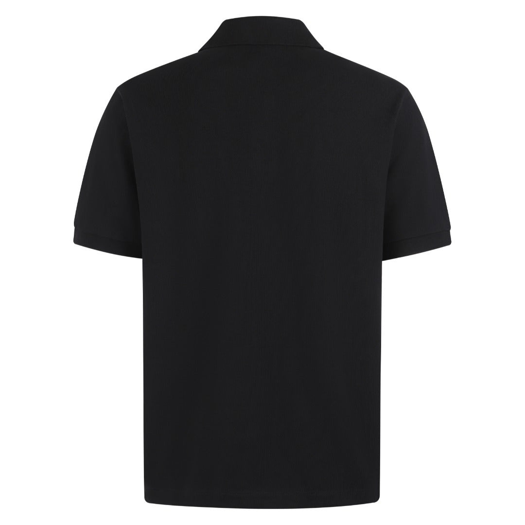 Gucci Cotton Piquet Polo Shirt with Horsebit Embroidery "Black"