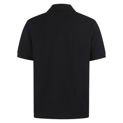 Gucci Cotton Piquet Polo Shirt with Horsebit Embroidery "Black"