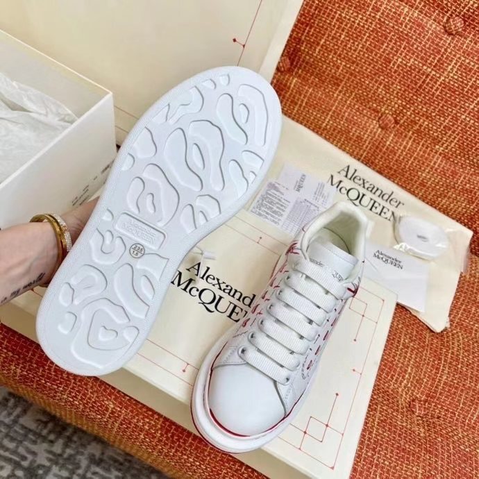 Alexander McQueen Oversized "Stamped-White-Lust Red"