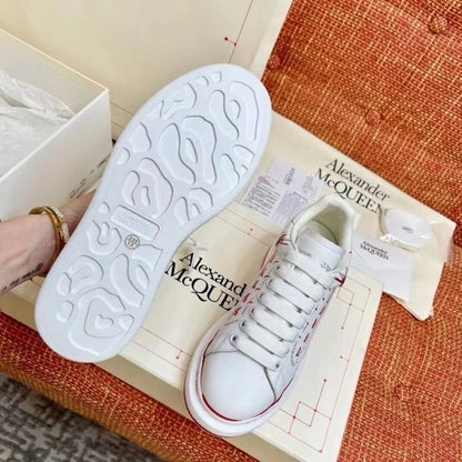 Alexander McQueen Oversized "Stamped-White-Lust Red"