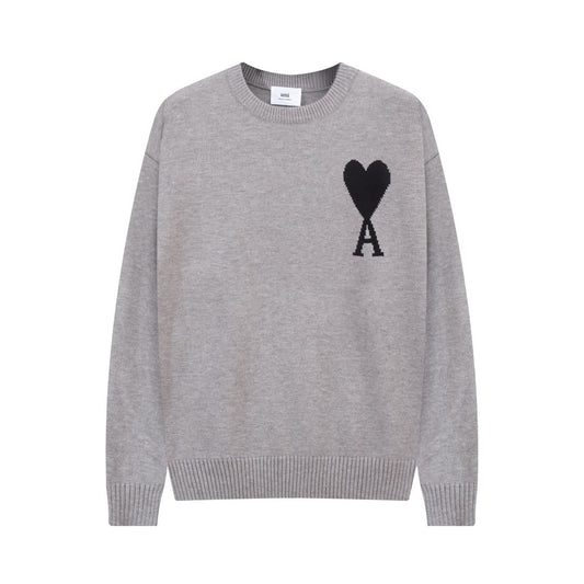 AMI Paris Ami De Coeur Sweater "Light Grey"
