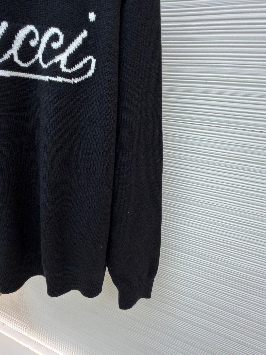 Gucci Knit Wool Sweater with Intarsia "Black"