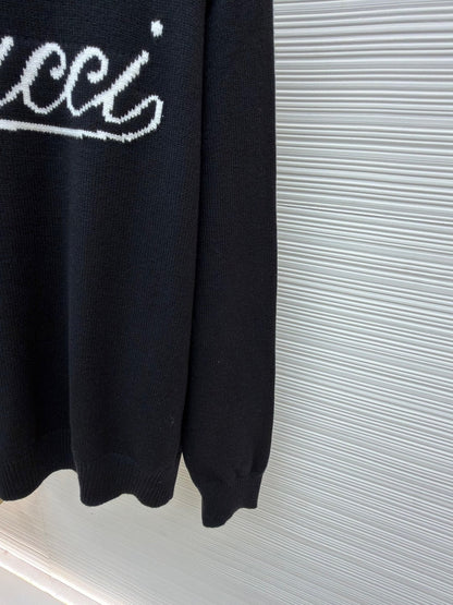 Gucci Knit Wool Sweater with Intarsia "Black"